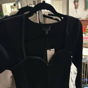 Lucy Paris Black Body Midi Dress w sweetheart style at breast